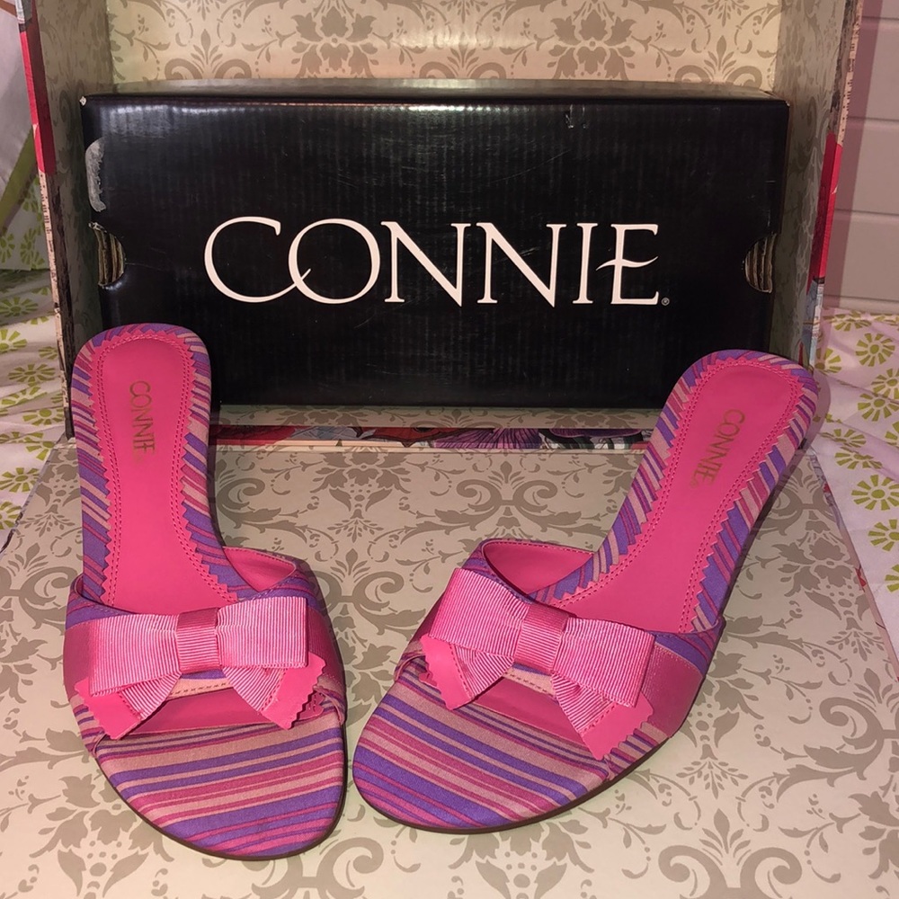 Purple and Pink Striped Heels